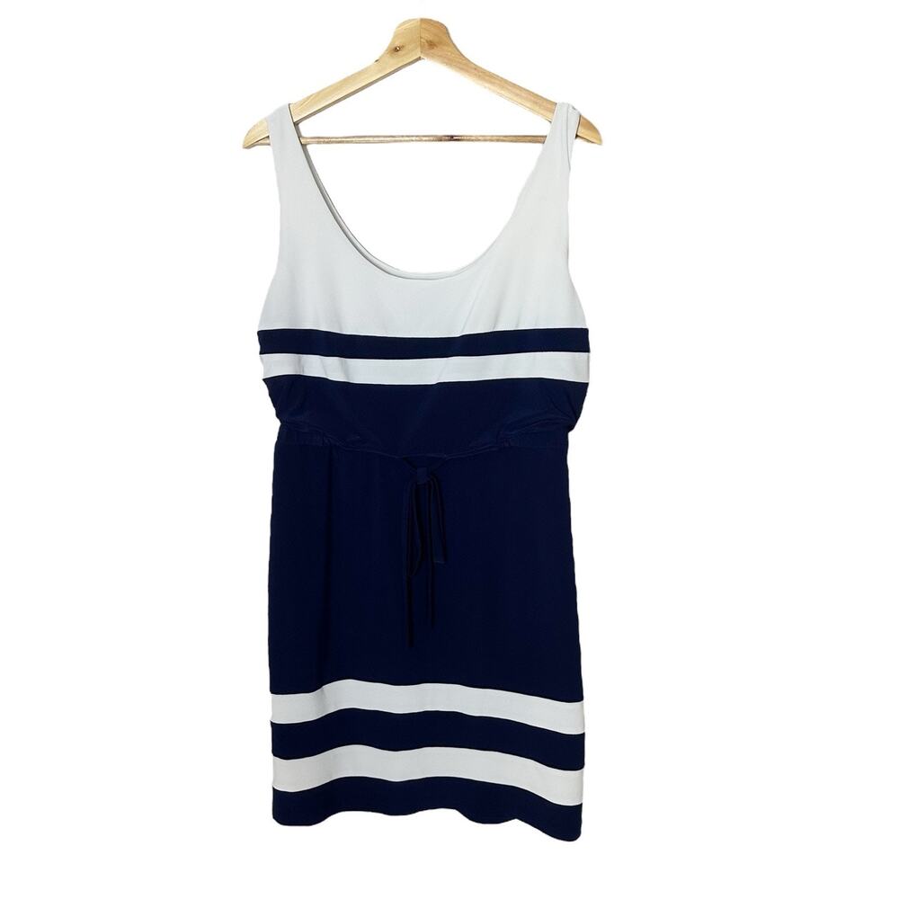 Lauren Ralph Lauren Navy White Striped Sleeveless Dress Beach Cover Up 12 Petite - Picture 2 of 10